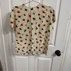 Ellen Tracy Silk Top with Graphic Print